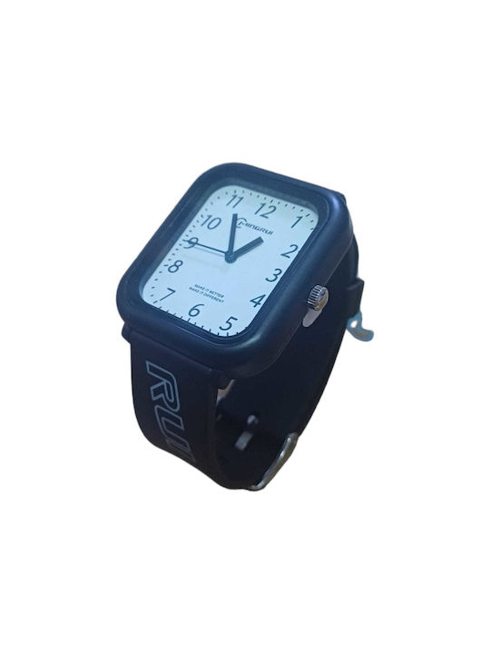 Kids Watch with Rubber/Plastic Strap Black