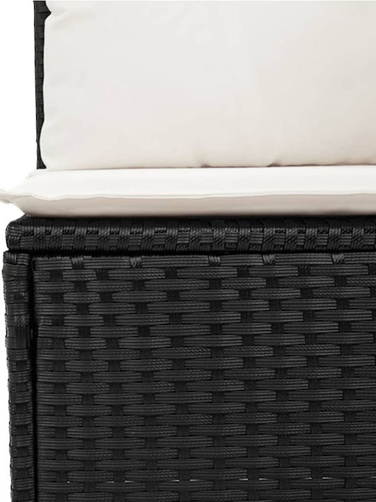 Corner Sofa Outdoor Rattan with Chest and Pillows 55x55x37cm