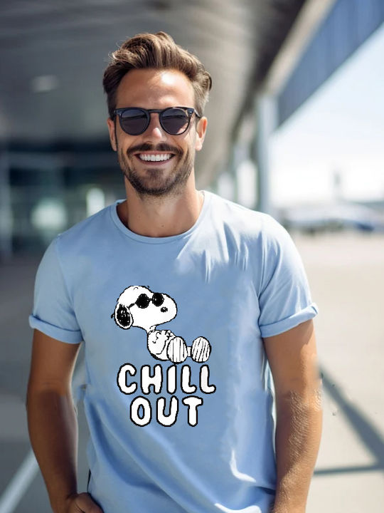 Fruit of the Loom Snoopy Chill Out Original T-shirt Μπλε Βαμβακερό