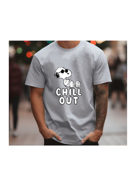 Fruit of the Loom Snoopy Chill Out Original T-shirt Gray Cotton