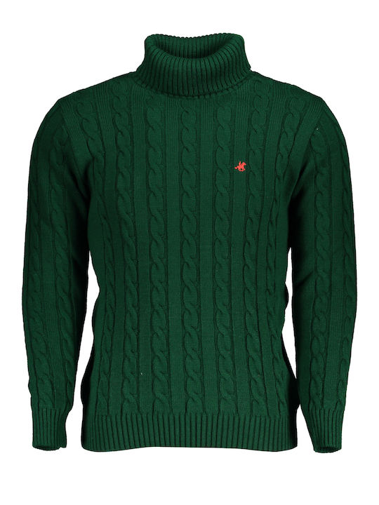 U.S.Grand Polo Club Herren Pullover Rollkragen Grün