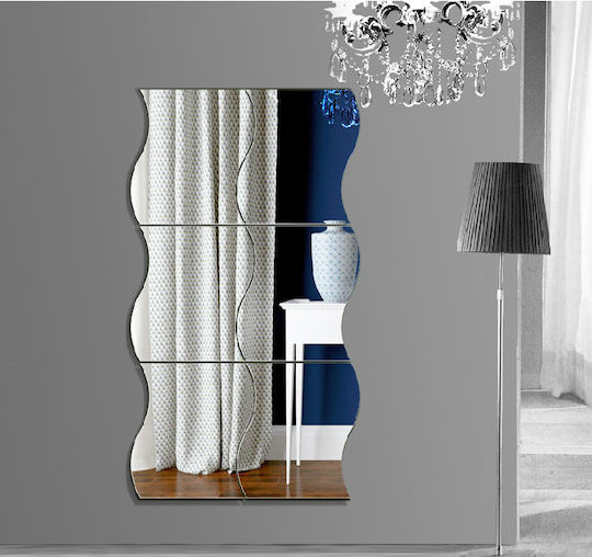 6er Set Spiegel Wellen Selbstklebende Dekorative Sticker für Bad, Wohnzimmer und Küche - Premium Deosebit Muster 19 X 17cm, Original Deals