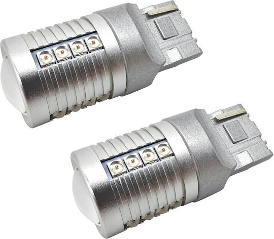 Lămpi Autoturismului W21W / W3x16d Canbus LED Roșu 12V / 24V 1buc