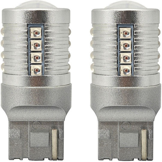 Lămpi Autoturismului W21W / W3x16d Canbus LED Roșu 12V / 24V 1buc