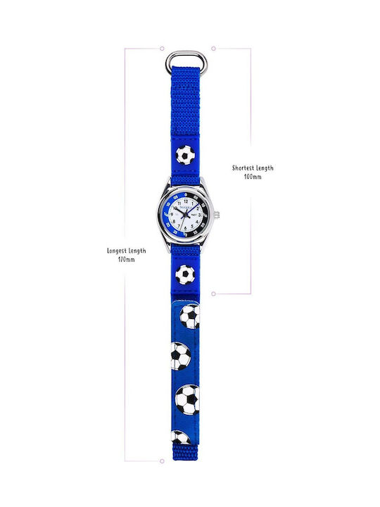 Children's Tikkers Clock With Blue Fabric Strap Set Atk1090