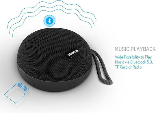 Sencor SSS 1000 NYX Ηχείο Bluetooth 3W με Διάρκεια Μπαταρίας έως 13 ώρες Μαύρο