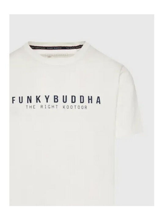 Funky Buddha Herren T-Shirt Kurzarm Ecru