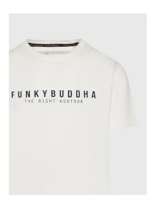 Funky Buddha T-shirt Bărbătesc cu Mânecă Scurtă Ecru