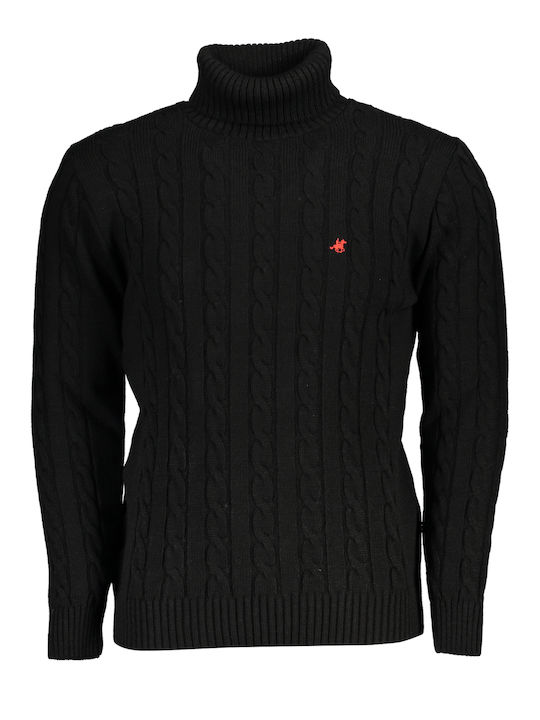 U.S.Grand Polo Club Men's Sweater Turtleneck Black