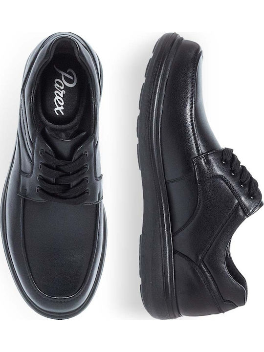 Leder Herren Freizeitschuhe Schwarz