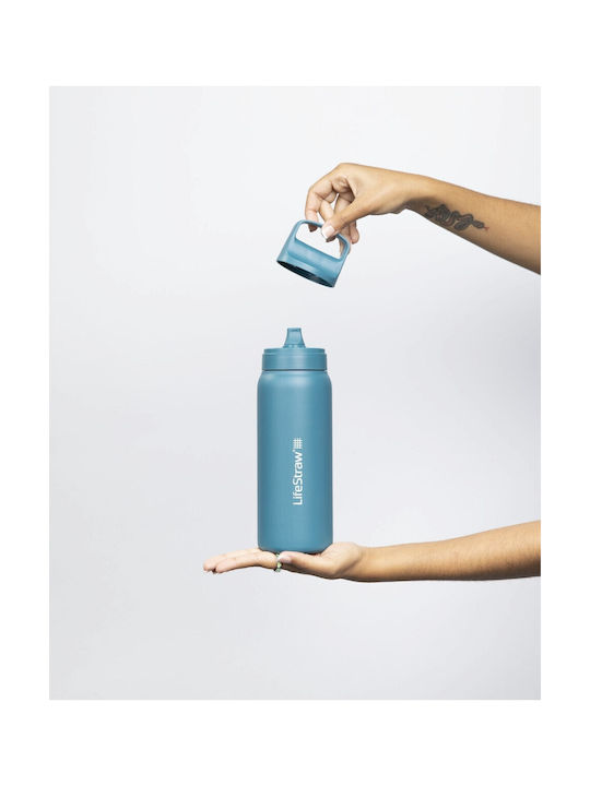 Lifestraw Wasserflasche Rostfreier Stahl mit Filter 650ml Gray