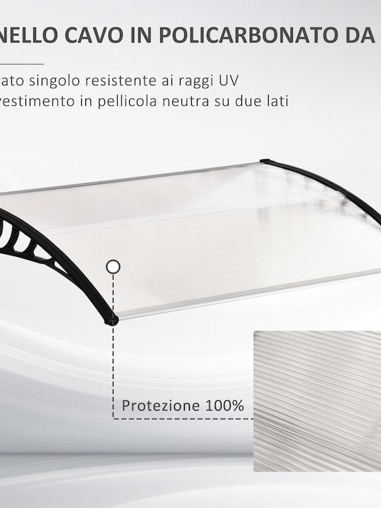 Outsunny Πολυκαρβονικό Στέγαστρο Π122xΒ89cm
