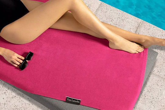 Guy Laroche Tone 2 Tone Cotton Hot Pink Beach Towel 175x90cm