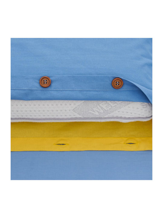Heinner Sheet Set with 2 Pillowcases Double 200x220cm. Yellow/blue 3pcs