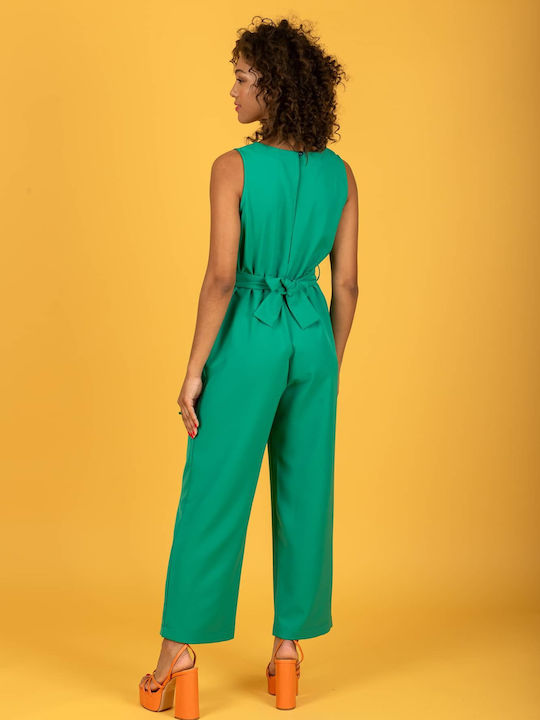 Chaton Women's Sleeveless One-piece Suit Emerald