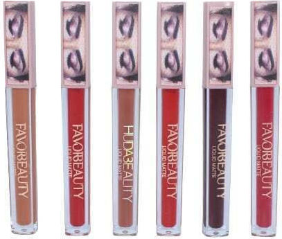 Set de 6 rujuri mate, Favorbeauty, Liquid Matte, 02