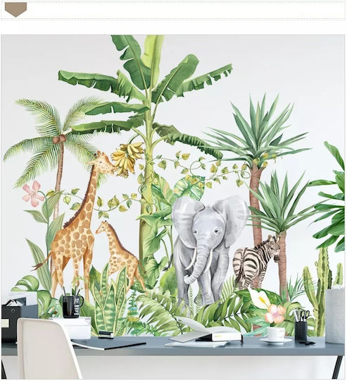 Decorative Sticker For Living Room And Bedroom, Safari Wild Animals, 60 X 90 Cm, Original Deals