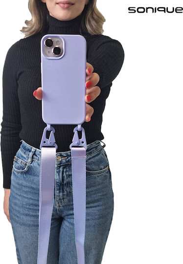 Sonique Strap Back Cover Silicone 0.5mm with Strap Lilac (Poco M5)