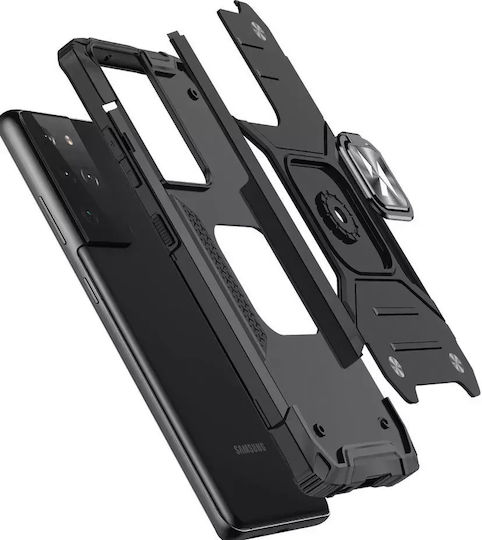Wozinsky Ring Armor Tough Hybrid Back Cover Plastic / Silicone Gray (Galaxy S22 Ultra)