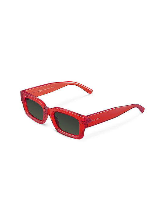 Meller Sunglasses with Red Plastic Frame and Green Lens KAY-SCARLETOLI