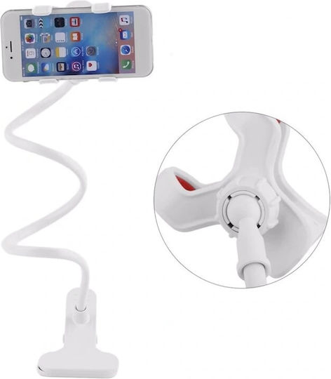 Calitate superioară Suport universal compatibil pentru telefon, tabletă și clemă metalică cu braț flexibil 50 cm, alb, oferte originale