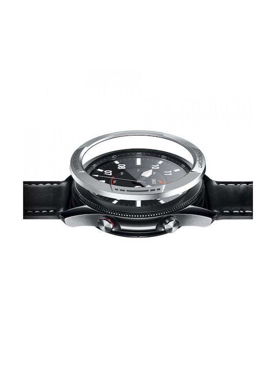 Spigen Chrono Schild Silber Aluminium Gehäuse für Samsung Galaxy Watch 3 45mm Schwarz