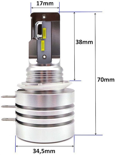 Λάμπες Αυτοκινήτου H15 / DRL Canbus LED 5500K Ψυχρό Λευκό 10V / 12V / 24V 50W 2τμχ