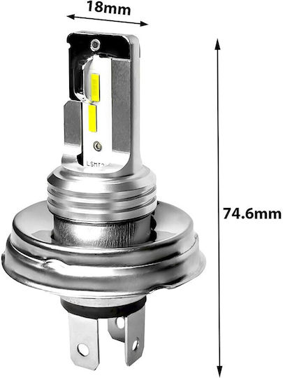 Lamps Car H4 Canbus LED 5000K Cold White 12V / 24V 50W 1pcs