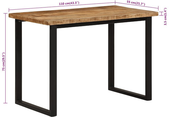 Table Dining Room from Solid Wood & Metal Mango 110x55x75cm
