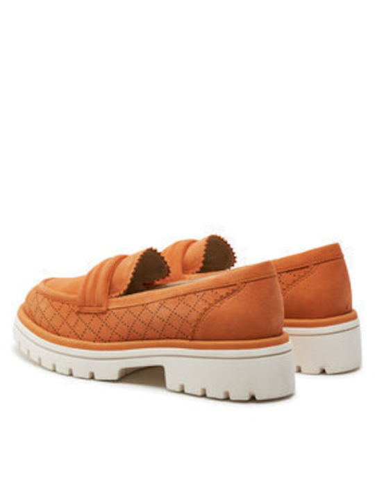 Γυναικεία Loafers σε Πορτοκαλί Χρώμα