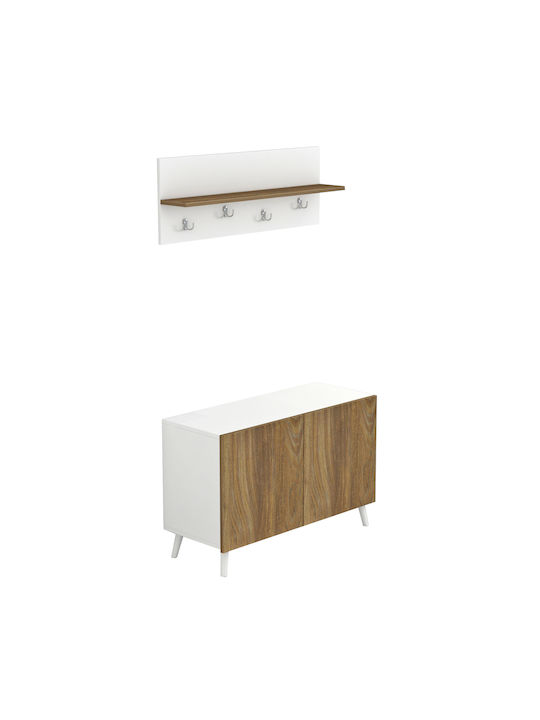 Delphine Entry Furniture with Hanger & Shoe Rack Black 80x31.3x41cm