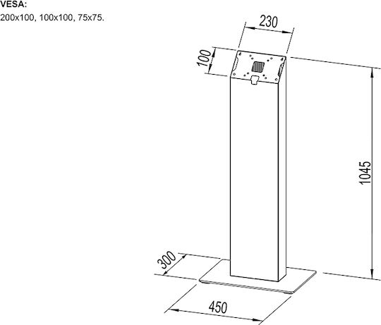 Multibrackets MB-5179 Suport TV pardoseală până la 32" și 20kg Negru