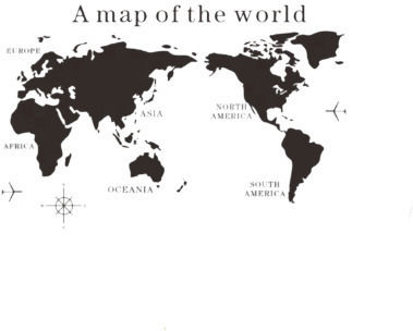 Decorative Sticker, Self-adhesive, World Map With Continents, Black, Original Deals Decorative Sticker, Self-adhesive, World Map With Continents, Black, Original Deals