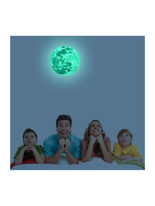 Autocolant fosforescent, Luna, satelitul natural al Pământului, strălucește în întuneric, autocolant, 20cm, Original Deals®
