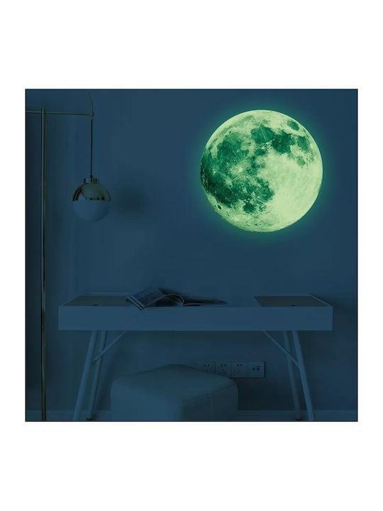Phosphorescent Sticker, Moon Earth's Natural Satellite, Glow In The Dark, Self-adhesive, 20cm, Original Deals®