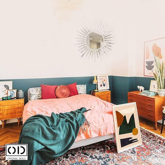 Oglindă autoadezivă pentru decorațiuni interioare și design, Soare cu raze, Pvc acrilic premium, oferte originale