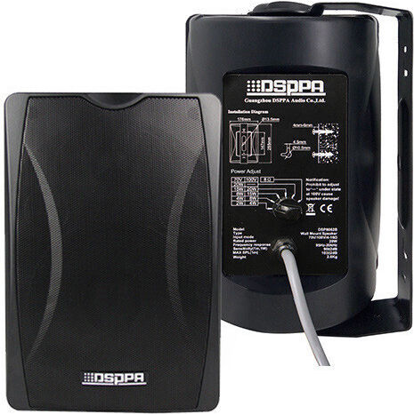 DSPPA Самоусилващ Стенна Тонколона 20W (Брой) Черно