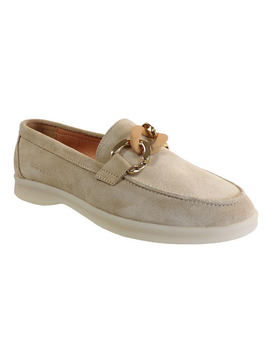 Softies Leather Women's Moccasins in Beige Color