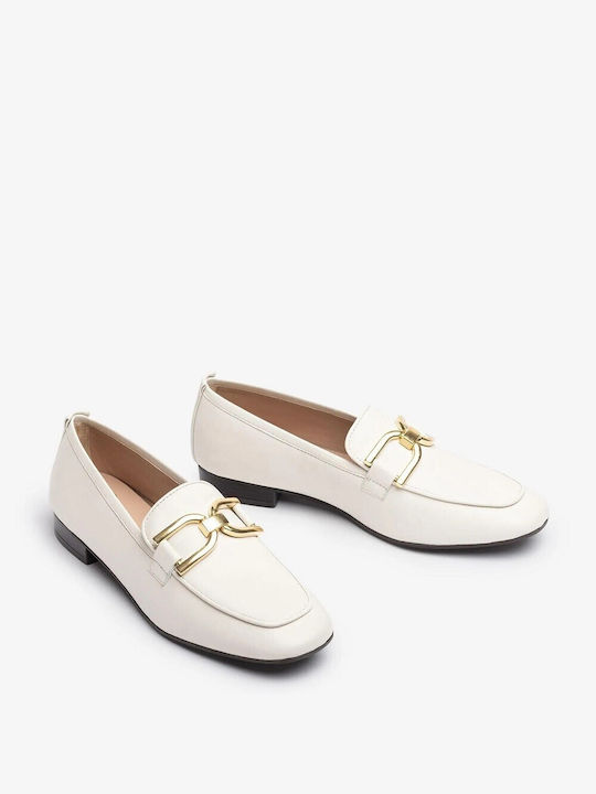 Unisa Leather Women's Loafers in Beige Color