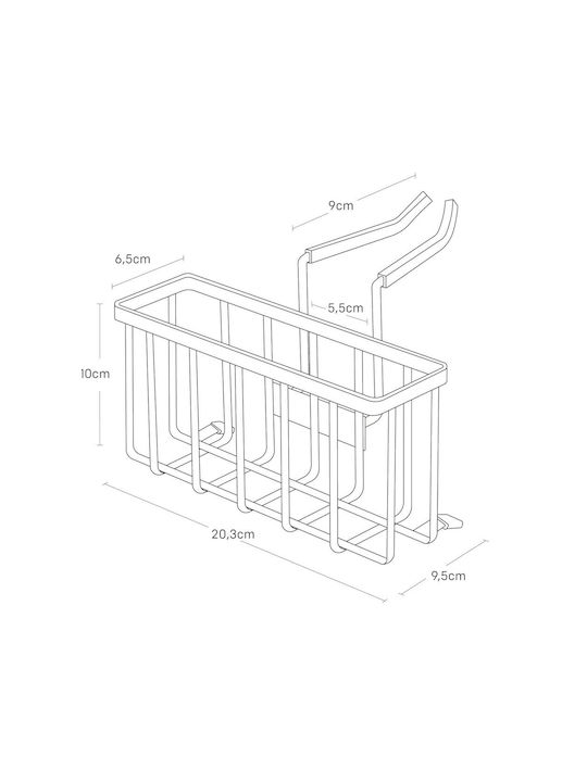 Yamazaki Kitchen Sink Organizer Made of Black Stainless Steel 18.5x20.3x14cm