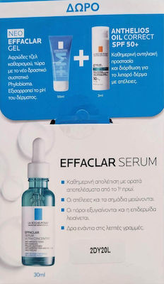 La Roche Posay Effaclar Serum, Anti Persistent Defects Serum with Effaclar Gel 50ml & Anthelios Oil Correct Spf50+ 3ml