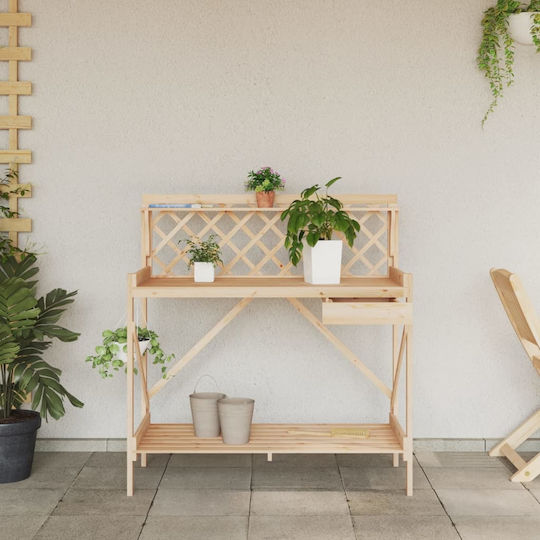 vidaXL Blumentopfständer Holz Beige mit Gitter 110cmx50cmx117cmcm.