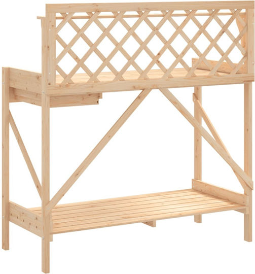 vidaXL Blumentopfständer Holz Beige mit Gitter 110cmx50cmx117cmcm.