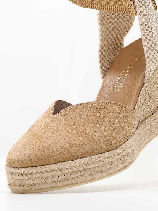 Komis & Komis Damenplattformen im Espadrilles-Stil Tabac Braun