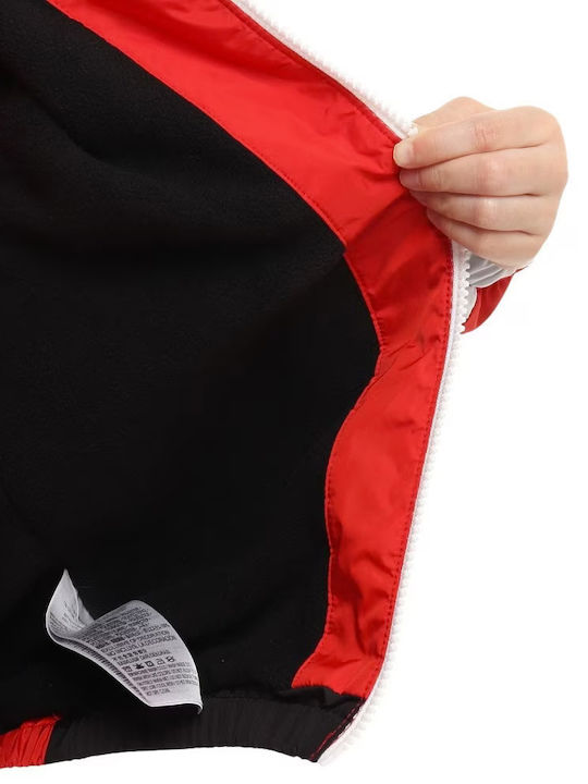 Kinder Sportjacke Winddicht mit Kapuze Red Swoosh
