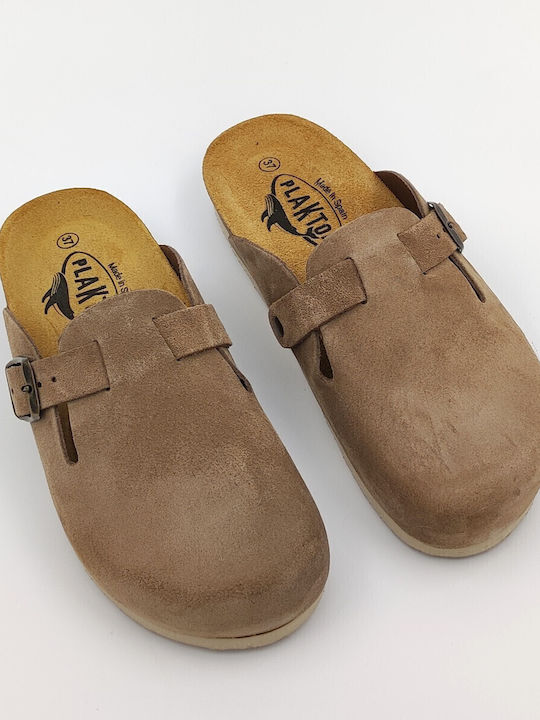 Afelpado Anatomical Leather Women's Slippers Beige