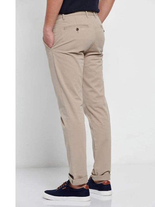 Funky Buddha Pantaloni pentru bărbați Chino Elastice Greige