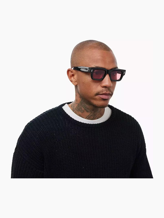 Akila Ares Unisex Sunglasses with Black Plastic Frame and Red Lens ARES/01/56/2125/47/23