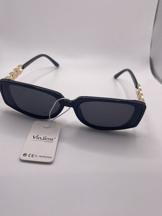 VinSent Women's Sunglasses with Black Frame and Black Gradient Lens 2467080000015