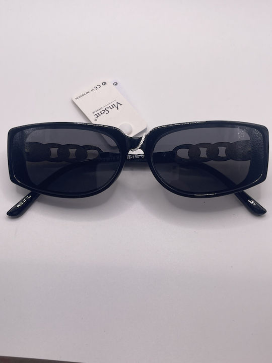 VinSent Women's Sunglasses with Black Frame and Black Gradient Lens 2467080000015
